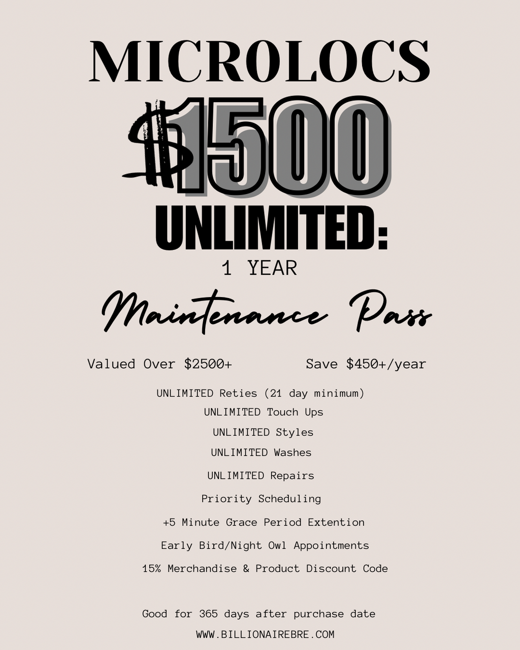 Microlocs One Year Unlimited Maintenance Pass