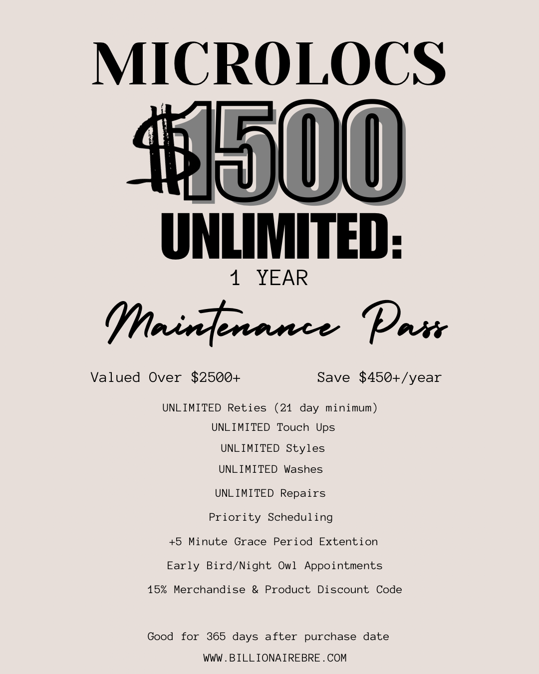 Microlocs One Year Unlimited Maintenance Pass